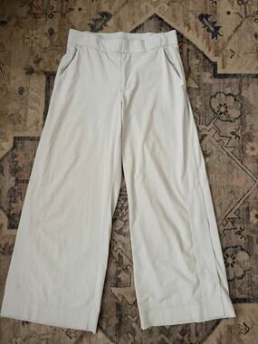 Athleta Tribeca Wide Leg Snap Split Crop Pants Womens 2 Stretch Travel